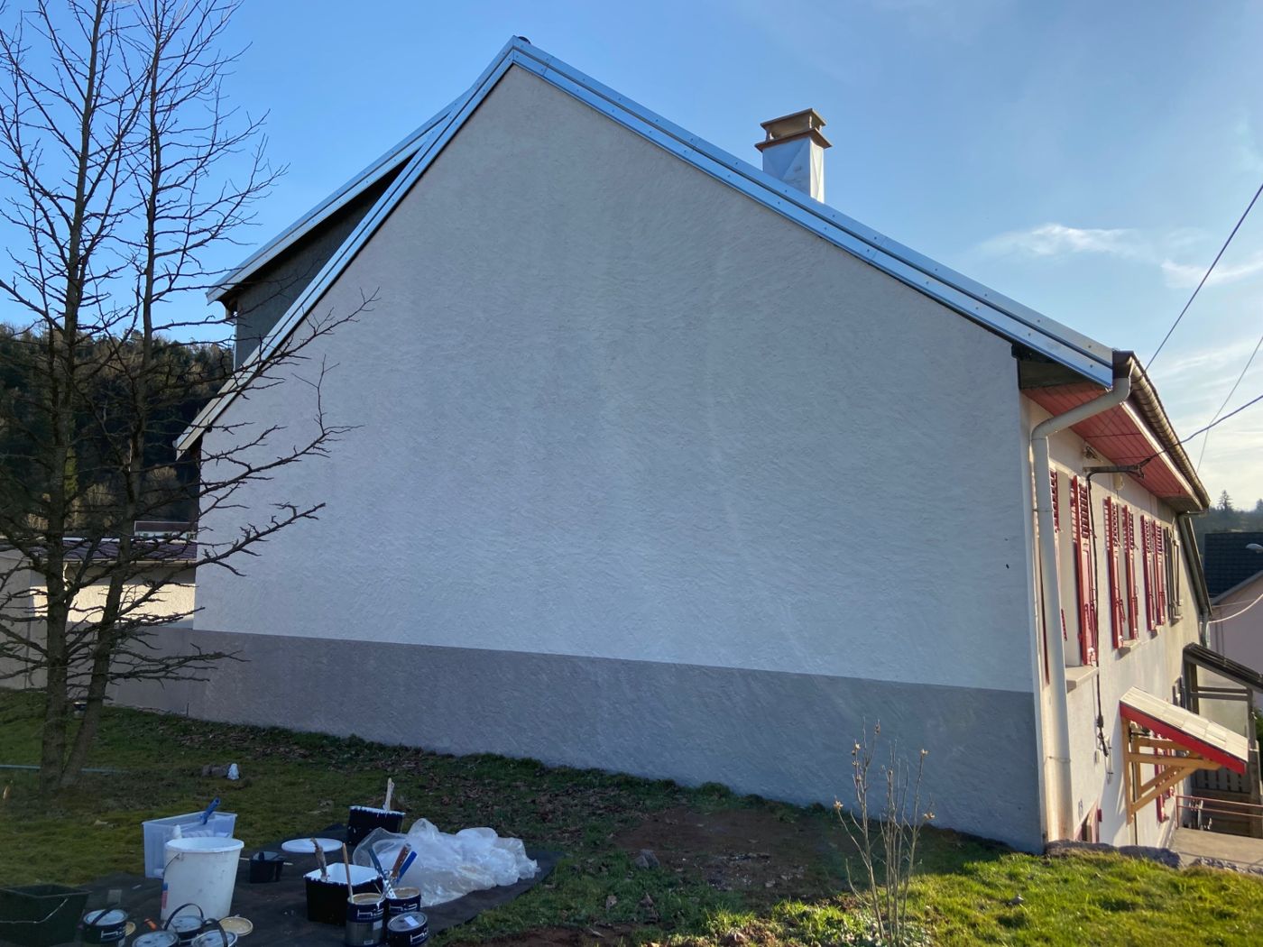 Façade pignon après peinture